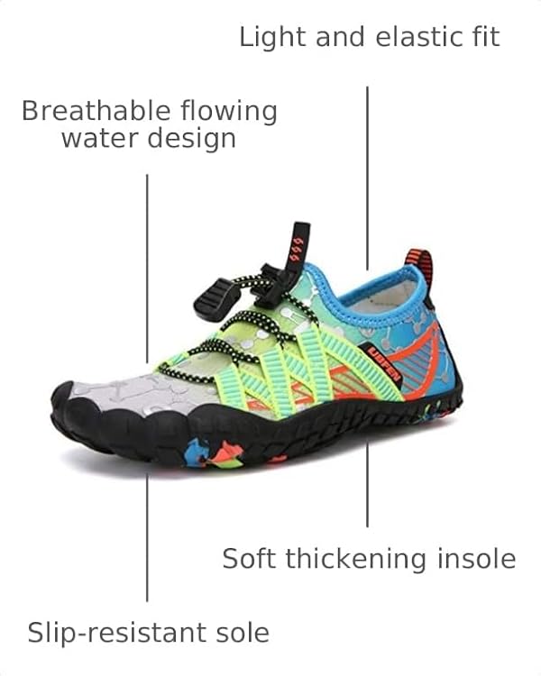 UBFEN Kids Water Shoes for Boys Girls Quick Dry Swim Aqua Socks by UBFEN - Used condition - Image 3