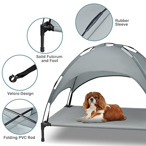 Heeyoo-Elevated-Dog-Bed-with-Canopy-Outdoor-Dog-Cot-with-Removable-Canopy-Shade-Tent-Portable-Raised-Pet-Cot-Cooling-Bed-for-Dogs-and-Cats-42-inches
