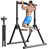 WATBKHE Power Tower Pull Up Dip Station Foldable, Pull Up Bar Station Adjustable, Multi-Function Home Gym, Strength Training Fitness Equipment, Triangular Design, for Home Outdoor