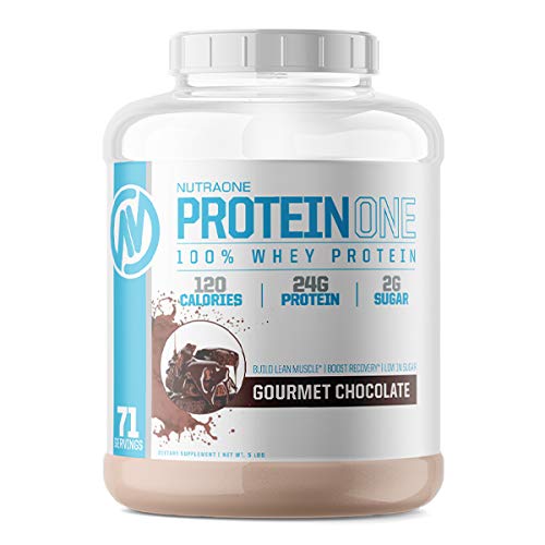 NutraOneProteinOne Whey Protein —Promote Recovery and Build Muscle with a Protein Shake Powder for Men & Women (Gourmet Chocolate - 5 lbs)