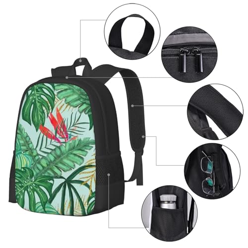 Travel Backpack Tiger Swimming in Lotus Pond 17In Lightweight Casual Daypack for Business Men Women4