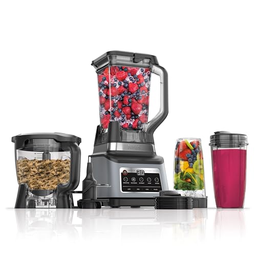 Comparison: Best Blender Processor Combo 5 Ninja BN801 Professional Plus Kitchen System, 1400 WP, 5 Functions for Smoothies, Chopping, Dough & More with Auto IQ, 72-oz.* Blender Pitcher, 64-oz. Processor Bowl, (2) 24-oz. To-Go Cups, Grey