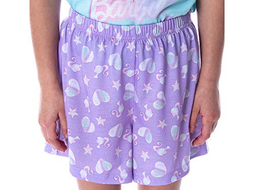 INTIMO Barbie Little Girls' Barbie Doll Unicorn Love Shirt and Shorts 2 PC Pajama Set4