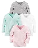 Carter's Baby Girls' 4 Pack Kimono Tees - Multi Color,3 Months