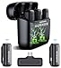 2-in-1 Professional Wireless Lavalier Microphone for Smartphone Android Computer Mini Lapel Recording Wireless Mic with Charging Case for YouTube Facebook Live Stream Video Recording Plug & Play