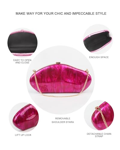 Image of Acrylic Silver Evening Clutch Purse for Women, Wedding Guest Clutch Metal Chain Shoulder Crossbody Bag