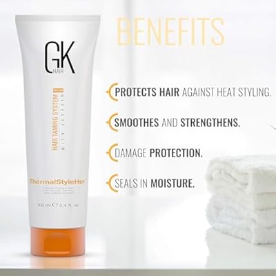 GK HAIR Global Keratin Leave in Conditioner Cream 130ml For Detangling Smoothing Strengthening Moisturizing & Frizz Control-ThermalStyleHer - 100ml/3.4oz