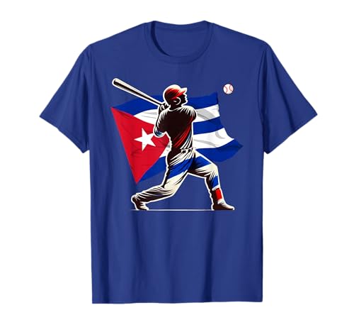Baseball Pitcher Cuba Flag Cuban Softball Player T-Shirt