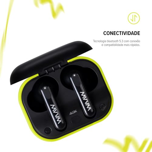WAAW by ALOK Fone de Ouvido MOB 500 ANC Bluetooth, com Modo Gamer e Resistente a Respingos D'Água,