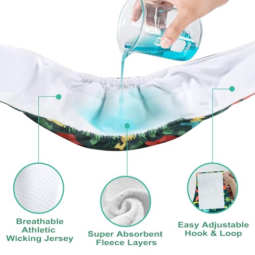 Image of wegreeco Small Dog Diapers Male,Reusable Belly Bands for Male Dogs,Washable Doggie Puppy Diapers Wraps,Medium Large Size(5 Pack, Dinosaurs Park, Small)