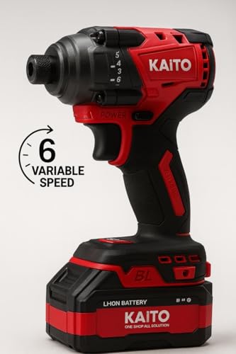 Image of KAITO 48V Cordless Drill Driver Set | Without Torque, Easy-Attachable Bit System | 2 Big Li-Ion Batteries | Powerful Handheld Electric Screwdriver Tool for Home & Professional Use