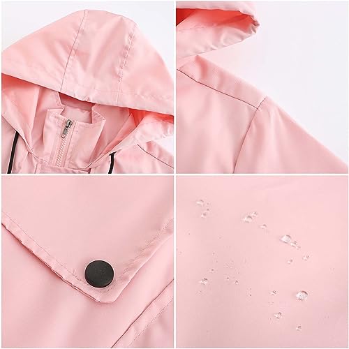 Women's Rain Jacket Waterproof Hooded Windbreaker Lightweight Packable Shell Jacket Active Outdoor Raincoat with Hood3