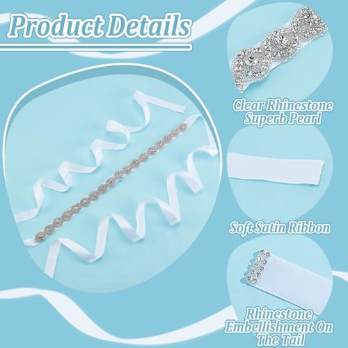 1Pc Wedding Sash Pearl Belt Rhinestone Belt with Satin Ribbon Handmade Crystal Bridal Belt for Wedding Women formal Evening Dress Accessories3
