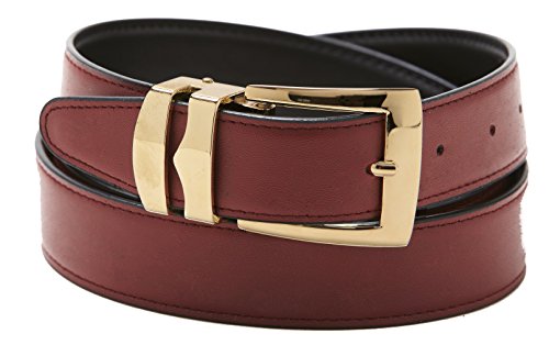 Concitor Reversible Belt Bonded Leather Removable Gold-Tone Buckle BURGUNDY/Black 30