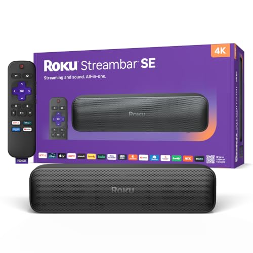 Roku Streambar SE, 4K Soundbar with Built-in Streaming Device