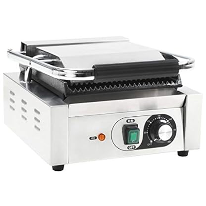 Festnight- Gerillter Panini-Grill Kontaktgrill Edelstahl Tischgrill Elektrogrill 1800 W 50-300 °C Temperaturregler 32 x… – Bild 6