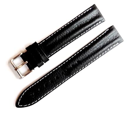 20mm Stech Double padded Watch Strap Band (Black Texture/ White Stitch ) (B08B42W6FT) Amazon Price History, Amazon Price Tracker
