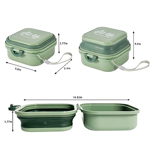Collapsible Dog Bowls, Travel Water Bowl for Dogs, 2-in-1 Portable Food and Water Feeder - Travel Dog Bowls with Lid for Walking, Traveling, Camping and Hiking - Image 6