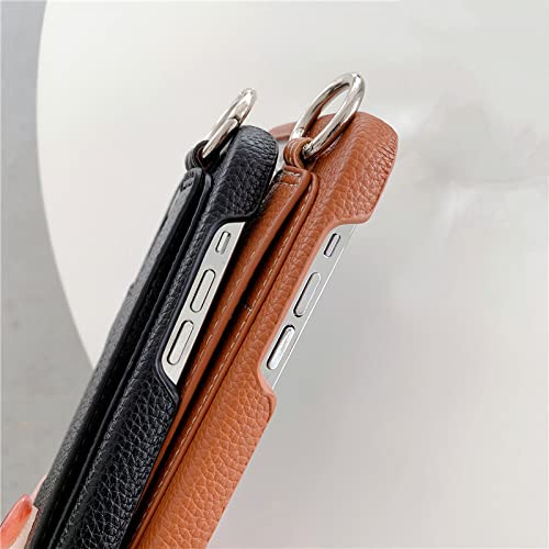 Coque portefeuille cuir iPhone 14 Pro Max protection intégrale auburn