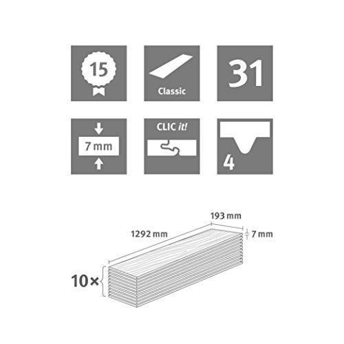 EGGER Home Laminatboden EHL046 Dunino Eiche natur (7mm, 2,494m²) | authentische Holzoptik | | Einfache Verlegung durch CLIC It! System | Praktisch & wertbeständig