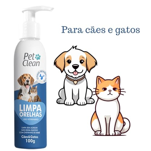 Kit Limpa Lágrimas Limpa Patas e Limpa Orelhas para Cães e Gatos Pet Clean Limpeza A Seco