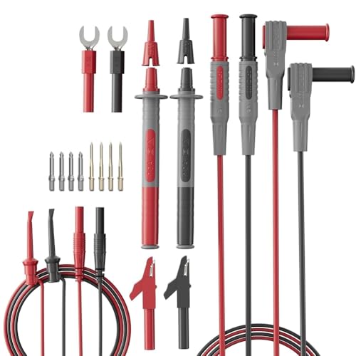 Osmond Kit de 22 Cables de Prueba y Sondas Traseras de Silicona para Multímetro: Sondas Modulares Premium para Voltímetro con Pinzas de Cocodrilo.