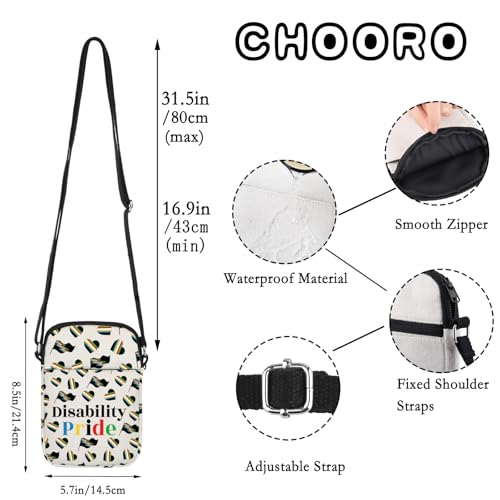 CHOORO Disability Pride Flag Crossbody Bag Disability Pride Month Gift Disability Right Disability Support Gift2