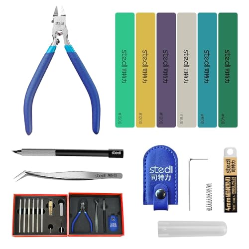 Image of stedi Model Tools Kit for Professionals 14 PCS, Modeler Professional Tools Kit Craft Set Hobby Making Tools for Gundam, Miniature Military Model, 3D Resin Parts