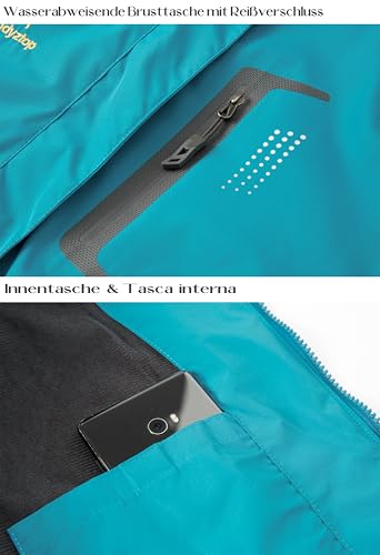 DCmount Regenjacke Damen Wasserdicht übergangsjacke damen Outdoor Wanderjacke softshelljacke für damen mit Kapuze