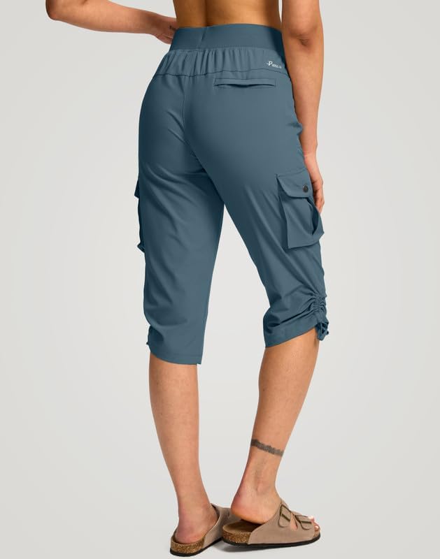 Pudolla Women's Cargo Capri Pants Lightweight Quick Dry Hiking Pants Summer Travel Casual Capris with 5 Pockets - Image 3