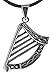 Kiss of Leather Anhänger keltische Harfe aus 925 Sterling Silber mit Baumwollband