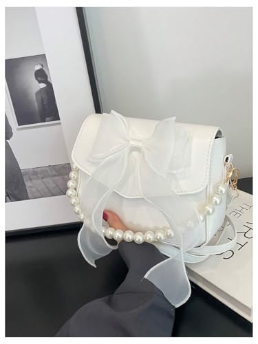 Verdusa Women's Pearl Decor Shoulder Handbags Y2K Top Handle Underarm Bag2