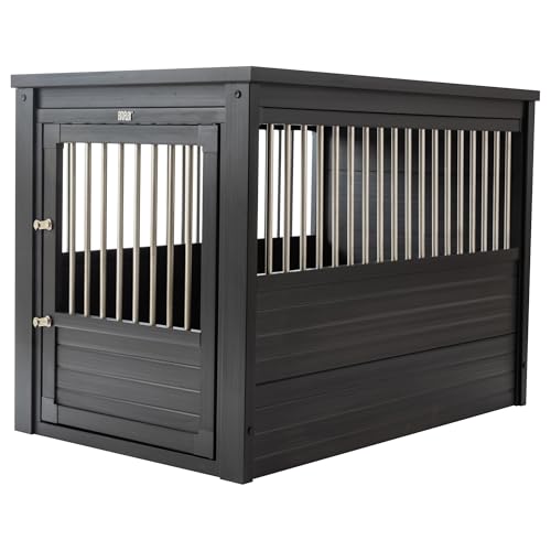 New Age Pet ECOFLEX Dog Crate End Table - Furniture-Style Pet Crate for Crate Trained Dogs - Stainless Steel Tubing & a Latched Closure - 10 Year Manufacturer's Warranty