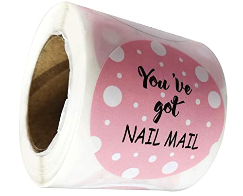 Pink Nail Mail Stickers 2 Inches Round Nail Mail Envelope Labels - 250 Pcs Nail Mail Labels Boho Rainbow Business Thank You Stickers For Color Street,Envelope Sticker,Shop Supplies,Packing Supplies #TOP4