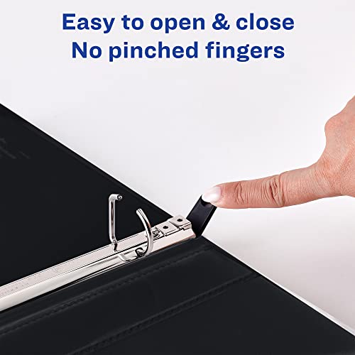 Image of Avery Heavy Duty View 3 Ring Binder, 0.5 inch One Touch Slant Ring, Holds 8.5 inch x 11 inch Paper, 4 Black Binders (79708)