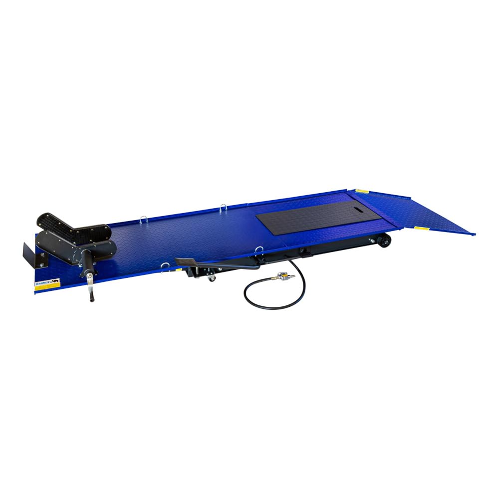 DeTec. Ponte sollevatore pneumatico idraulico per moto, 450 kg, corsa 170-790 mm | Pedale per un comodo sollevamento