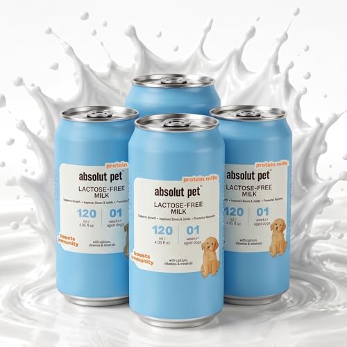 Image of Absolut Pet Lactose Free Milk for Dogs, Ready to Serve High Protein Milk with Calcium & Vitamins | Complete Daily Nutrition with Easy Digestion (120ml, Pack of 4)