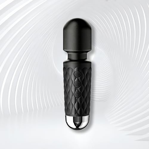 Mini Portable Cordless Massager- Handheld Back Massager -Whisper Quiet - Waterproof to Relief Whole Body Muscle Tension and Promote Relaxation 8-speeds & 20-Modes Multi-Settings Available (black)