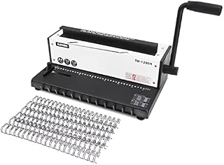 RAYSON Wire Binding Machine, 34 Round Hole,120 Sheet Binding 12 Sheet Punching Capacity, 3:1 Pitch, A4, Coil Binder Machine with Sturdy Metal Construction, TD-1200R