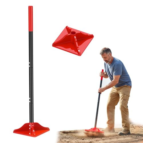 Herramienta apisonadora de acero 8 x 8 pulgadas con mango 48 pulgadas miniatura 1