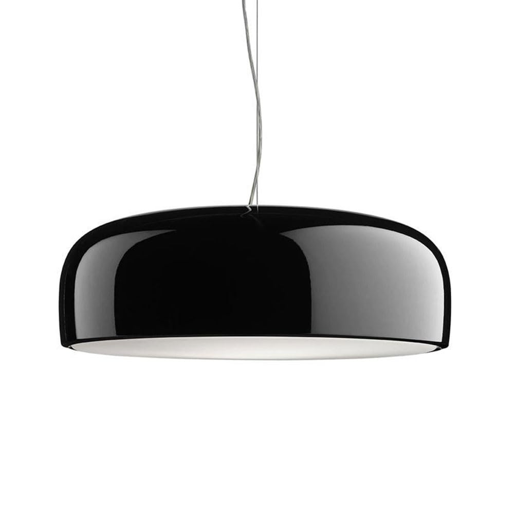 LYMSXAZOU Nordic Black Pendant Lamp with Metal Dome Modern Industrial Adjustable Hanging Light Fixture for Dining Room Simple and Sleek Design Perfect Home Decor.