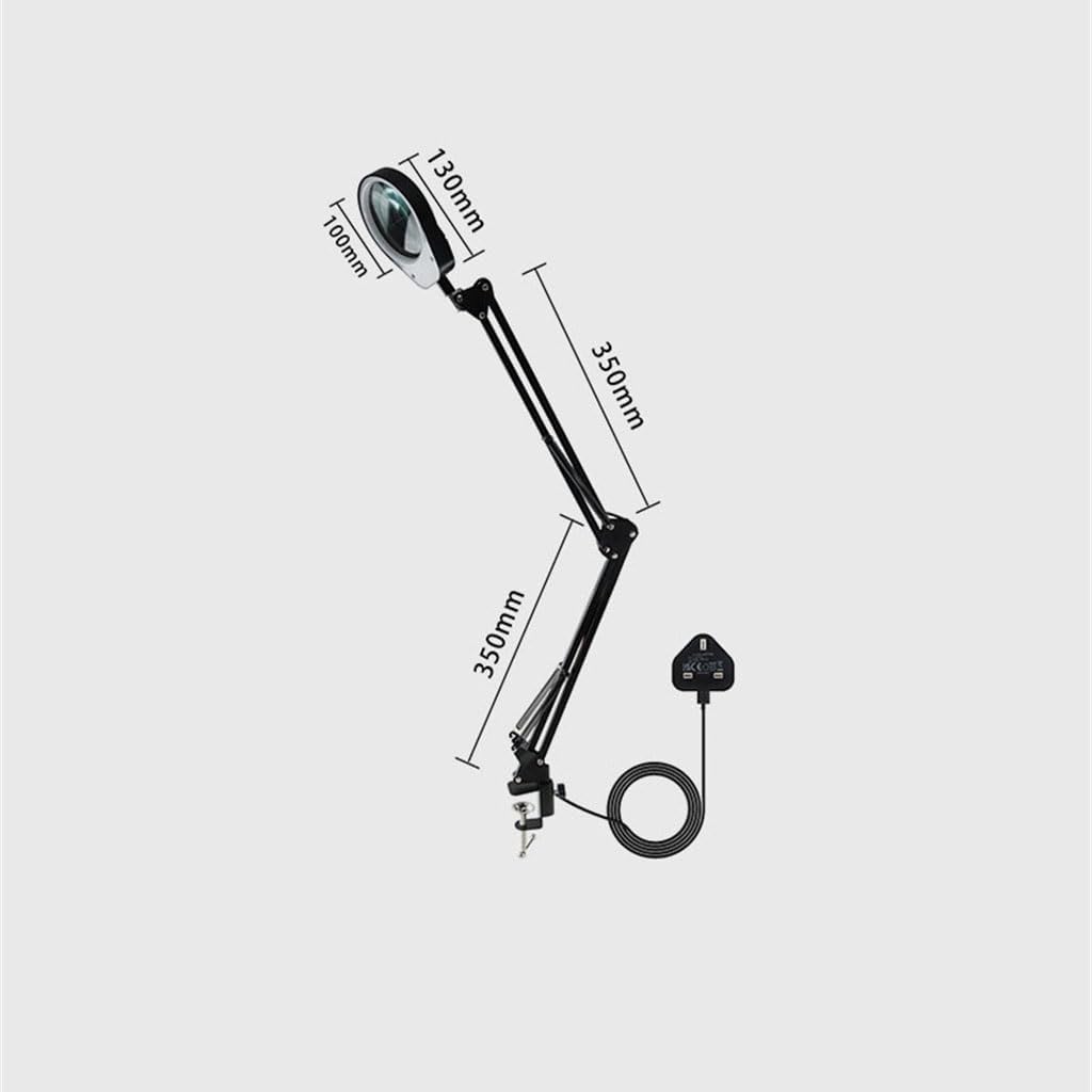 Clip Type Cantilever Bracket with Light Magnifying Glass, Electronic Repair, Embroidery Reading(10x)