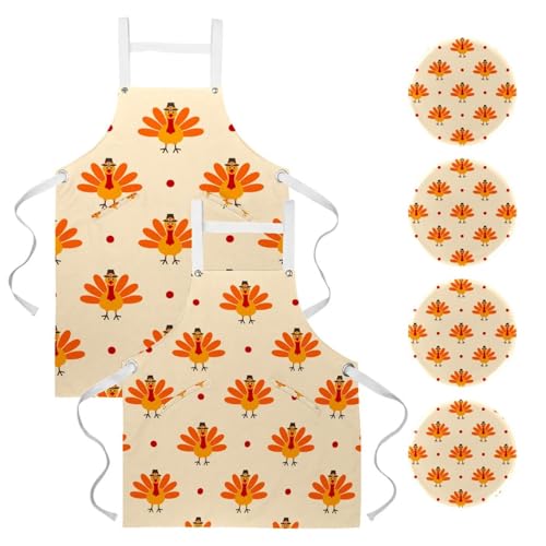 Tablier de cuisine pour pâtisserie et nettoyage de la maison, lot de 2 avec broches ajustables