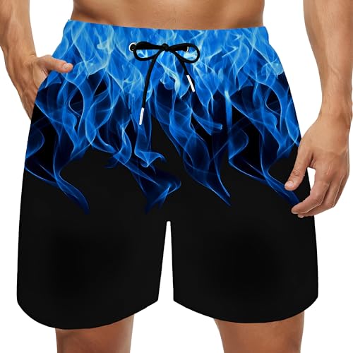 Mens Swim Trunks with Compression Liner Quick Dry Swimming Board Shorts 2 in 1 Bathing Suit