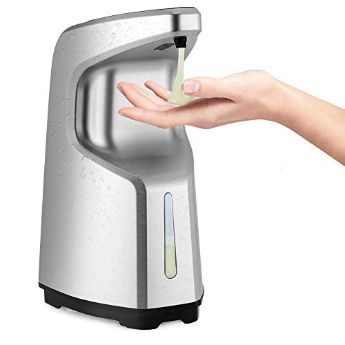 Automatic Soap Dispenser, ss shovan Hand Sanitizer Dispenser Touchless Soap Dispenser Waterproof with Motion Sensor 4-Level Adjustable 450ml Countertop/Wall-Mounted for Kitchen Bathroom