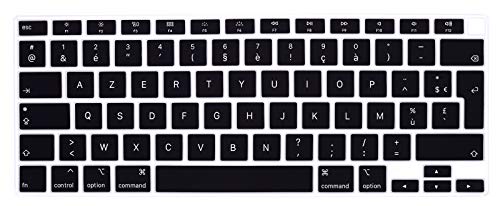 HRH French Silicone EU Keyboard Cover for MacBook Air 13 A2179 A2337,Black