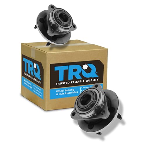 Image of TRQ Front Left and Right Wheel Bearing and Hub Assembly Set 2 Piece Compatible with 2005-2010 Chevrolet Cobalt Without ABS Brakes with 4 Lug Wheels 2003-2007 Saturn Ion 2007-2009 Pontiac G5