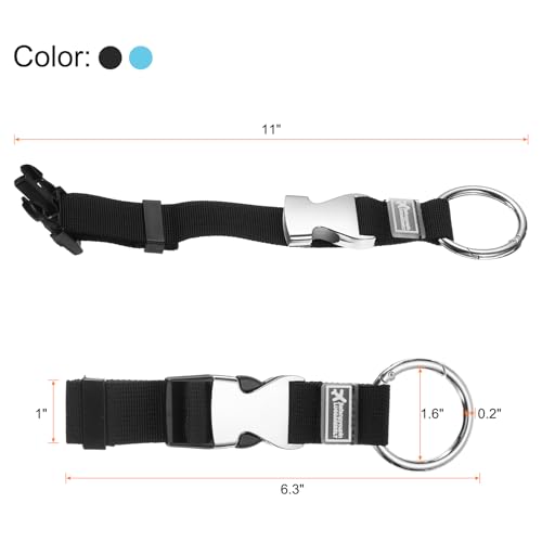 Image of HARFINGTON 2pcs Luggage Straps Jacket Clips Strap Nylon Adjustable Suitcase Belt Baggage Backpack Connector Travel Accessories with Metal Buckle for Extra Bags Travel Attachment, Black Blue
