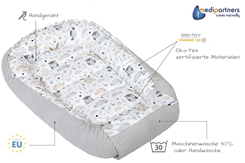 Medi Partners Babynestchen für Neugeborene 100x60x15cm Waffle Babynest – Ansicht 5