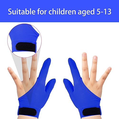 Image of Yxmeiguo 4pcs Thumb Sucking Guard Gloves Kids Anti Thumb Sucking Glove Chewy Compression Thumb Sucking Stop Nail Biting Finger Biting Glove for Kids Thumb Guard for Ages 5-12